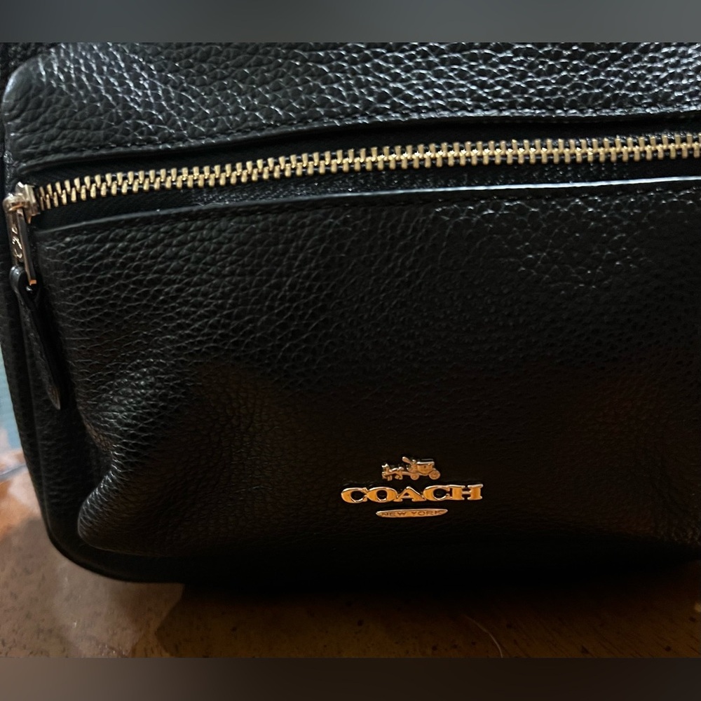 Coach Charlie Mini Backpack Black Pebbled Leather Bag - Picture 2 of 14